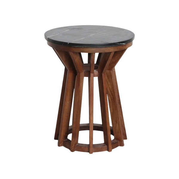 Sabah Bijzettafel Marmer Zwart – 40x40x50 cm - Bijzettafel