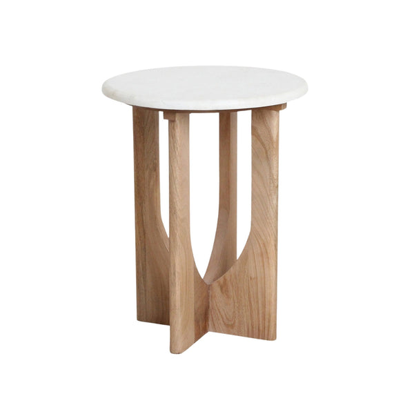 Kuching Bijzettafel Marmer Wit - Bijzettafel