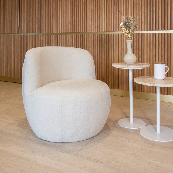 Japandi Fauteuil Malo - Bouclé Ecru