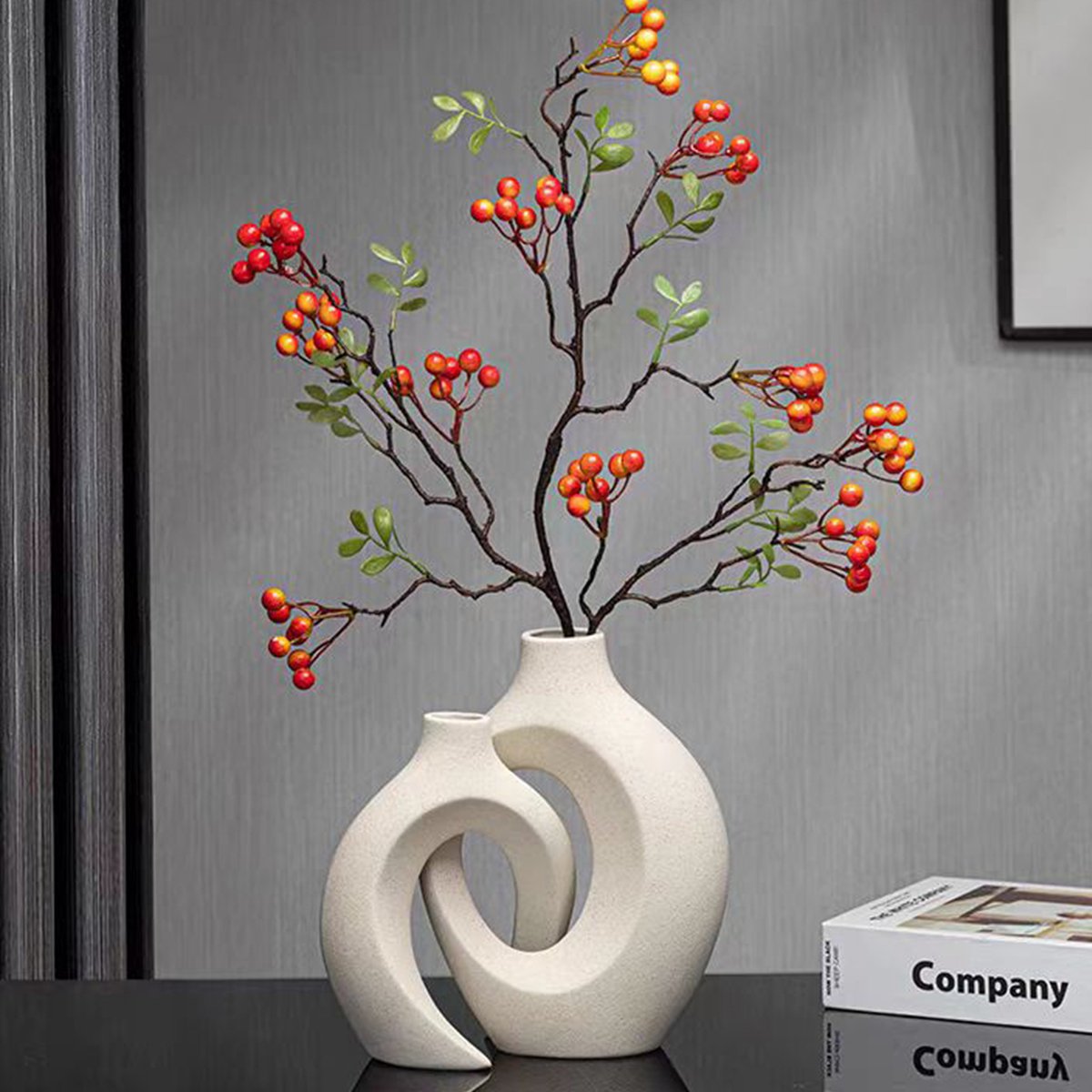 Keramische vazenset close-up matte textuur - handgemaakt keramiek