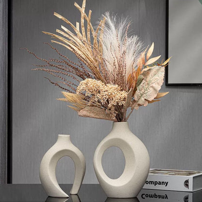 Keramische vazenset beide kleuren - zwart en beige keramiek