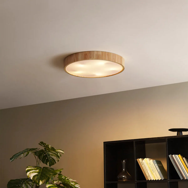 Japandi plafondlamp Lyra hout 60cm 5-lichts