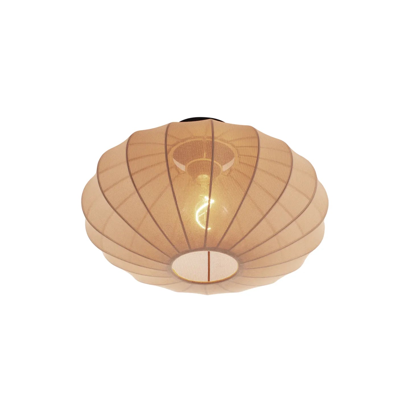 Japandi plafondlamp Bida bruin in slaapkamer