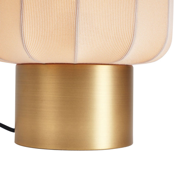 Japandi tafellamp Pluni goud beige lichteffect