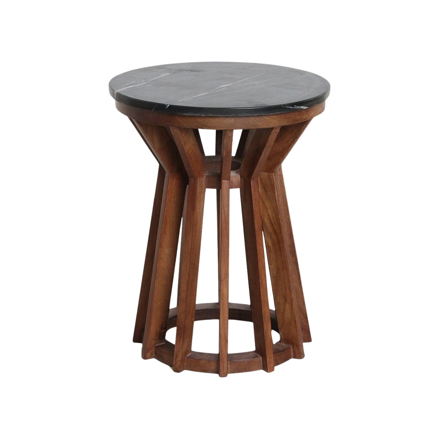 Sabah Bijzettafel Marmer Zwart – 40x40x50 cm - Bijzettafel