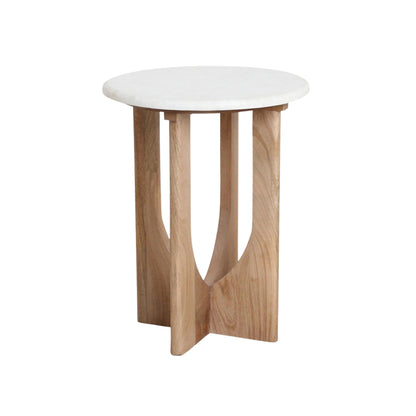 Kuching Bijzettafel Marmer Wit - Bijzettafel