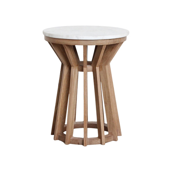 Sarawak Bijzettafel Marmer Wit - Bijzettafel