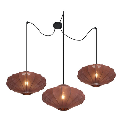 Japandi hanglamp Plu bruin detail ophanging