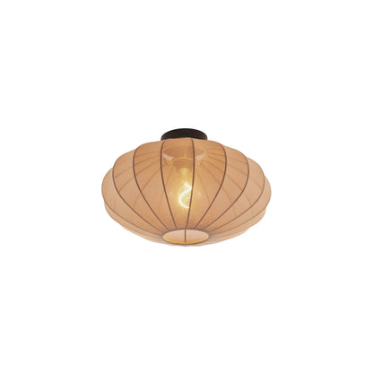 Japandi plafondlamp Bida bruin detail stoffen kap