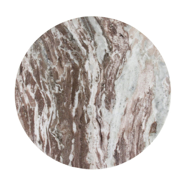 Marmeren bijzettafel rond bruin - Bijzettafel - afbeelding 2