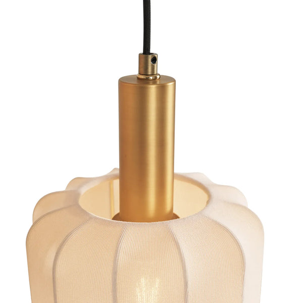 Japandi hanglamp Pluni lichteffect gouden gloed