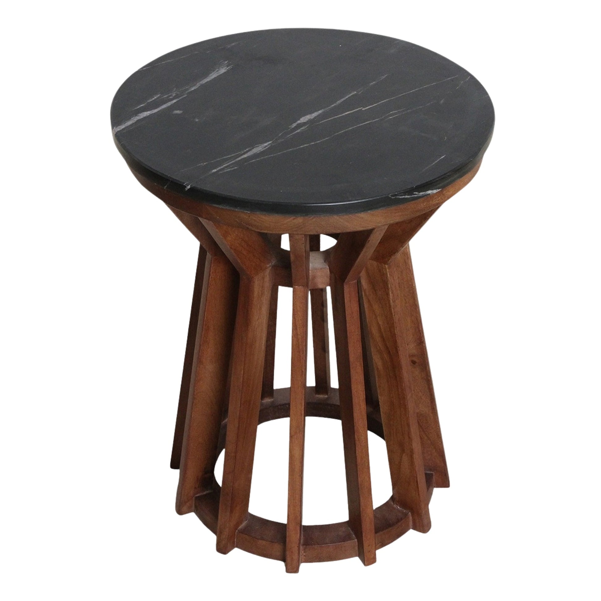 Sabah Bijzettafel Marmer Zwart – 40x40x50 cm - Bijzettafel - afbeelding 5
