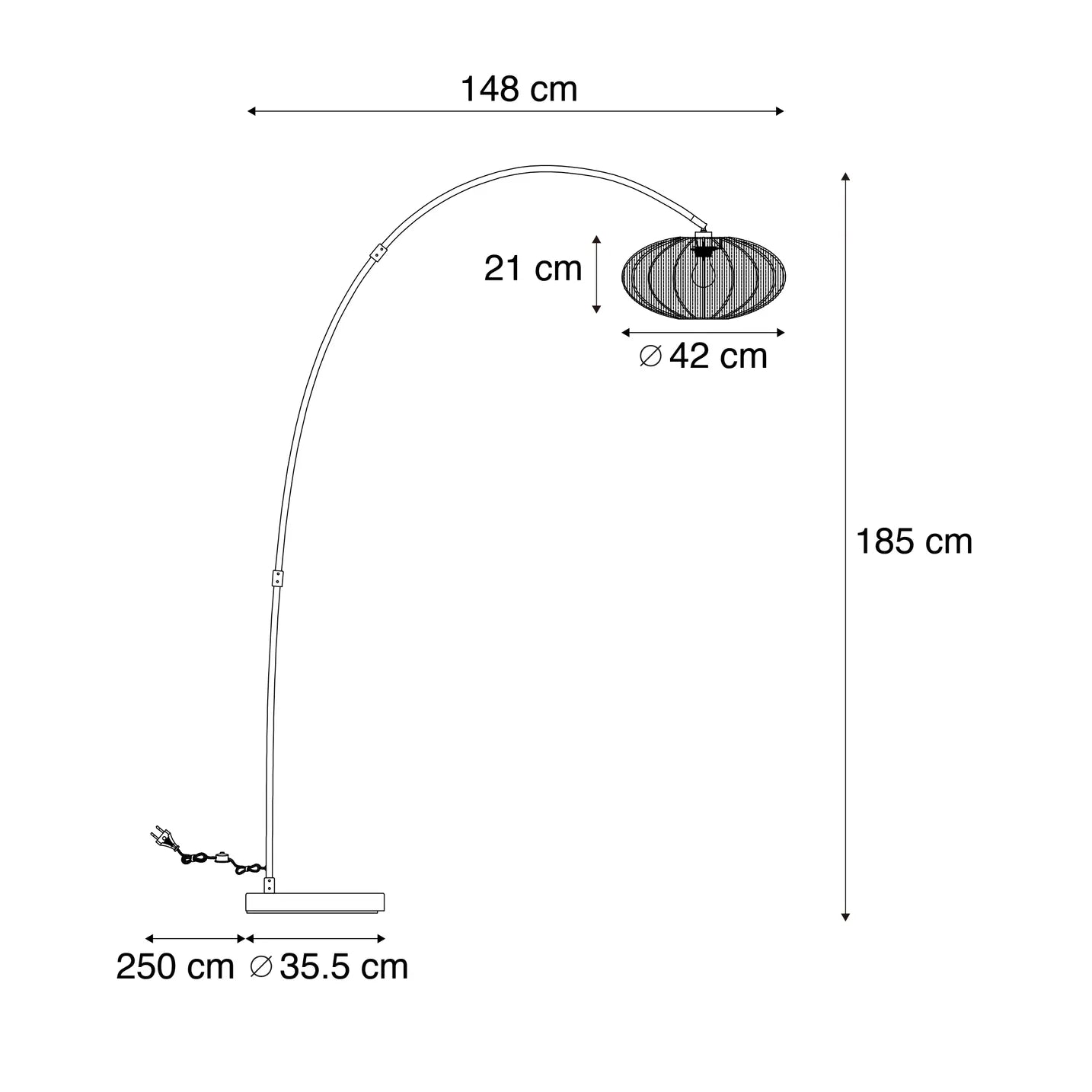 Japandi booglamp Bida beige lichteffect