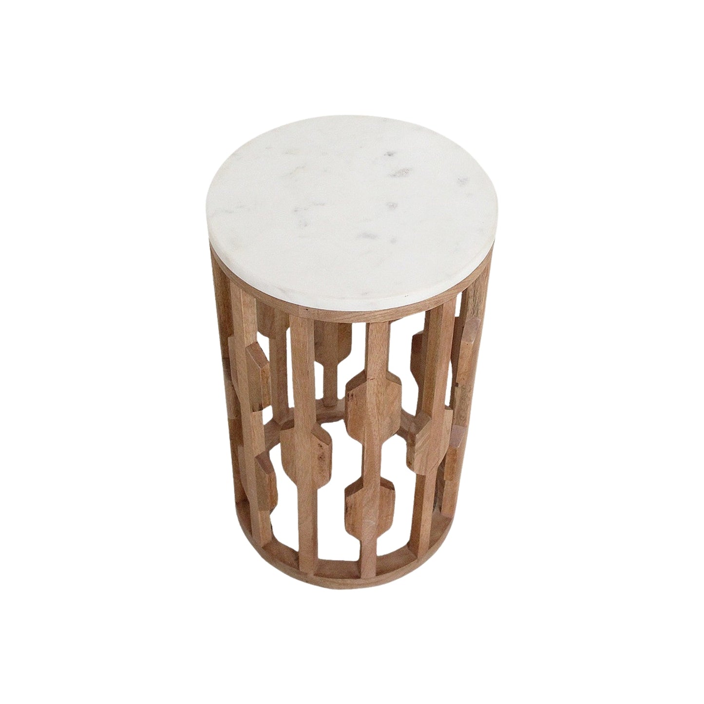 Atjeh bijzettafel marmer wit – 40x40x50 cm - Bijzettafel - afbeelding 10