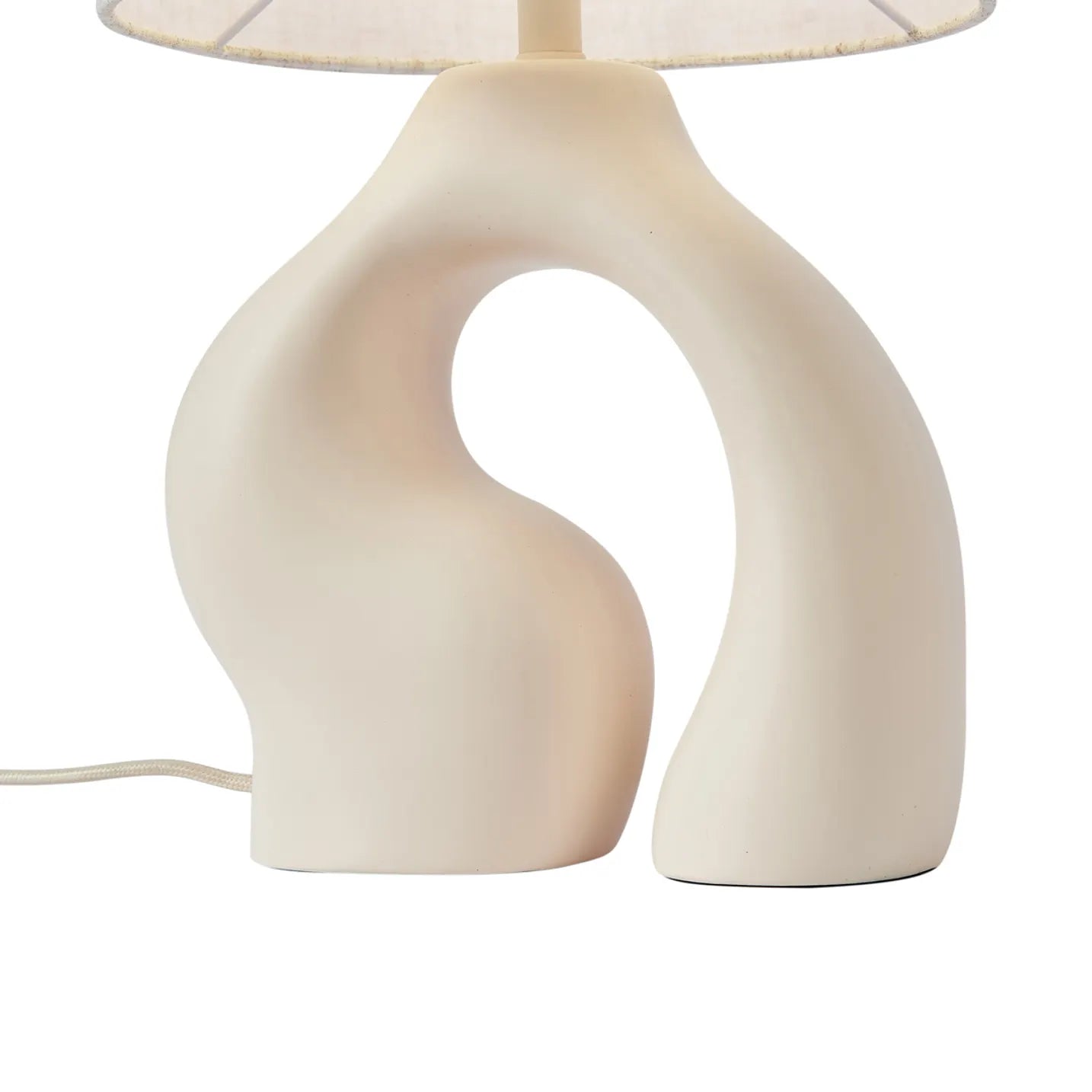 Japandi tafellamp Dahlia beige zijaanzicht