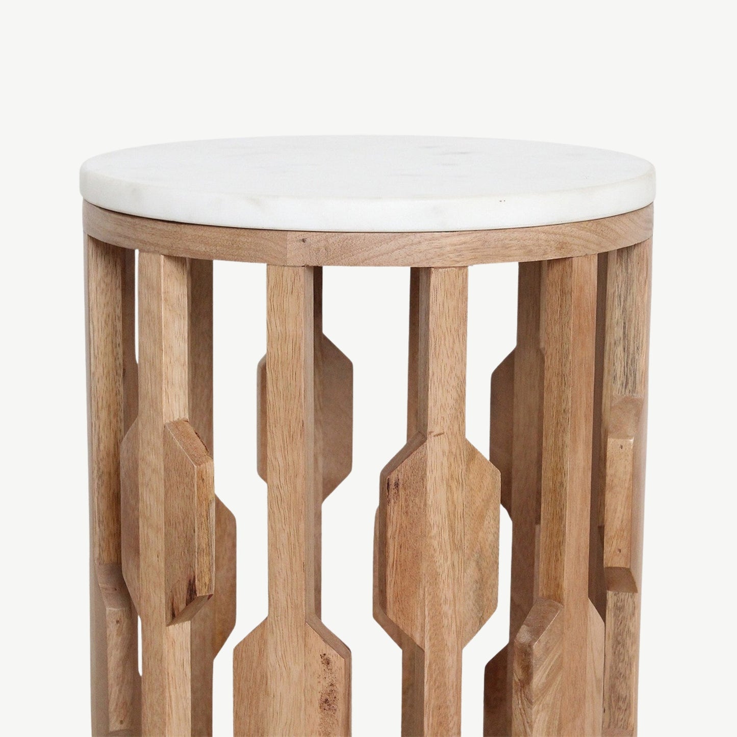 Atjeh bijzettafel marmer wit – 40x40x50 cm - Bijzettafel - afbeelding 11