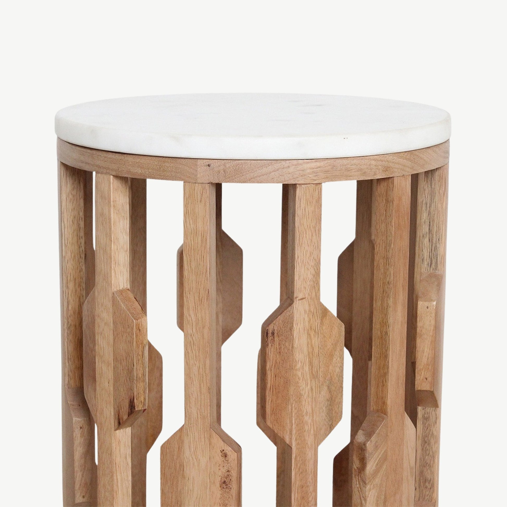 Atjeh bijzettafel marmer wit – 40x40x50 cm - Bijzettafel - afbeelding 11