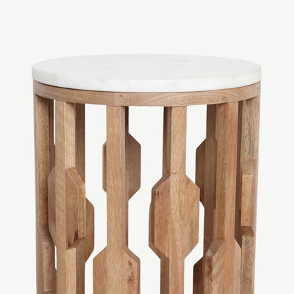 Atjeh bijzettafel marmer wit – 40x40x50 cm - Bijzettafel - afbeelding 11