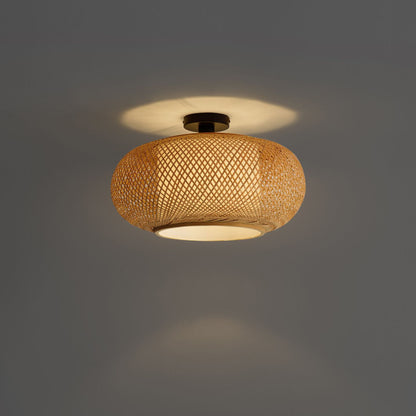 Japandi plafondlamp Liva bamboe sfeerbeeld