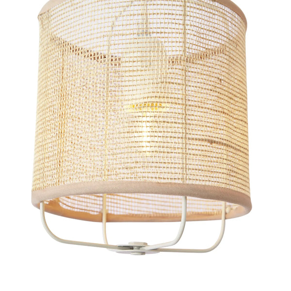 Japandi hanglamp Yente beige detail stoffen kappen