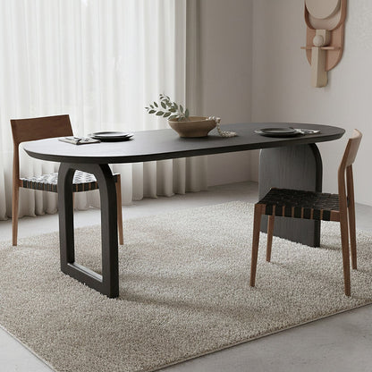 Bullnose Eettafel Mix Zwart 180cm - Eetkamertafel - afbeelding 2