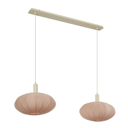 Japandi hanglamp Bida beige 2-lichts sfeerbeeld