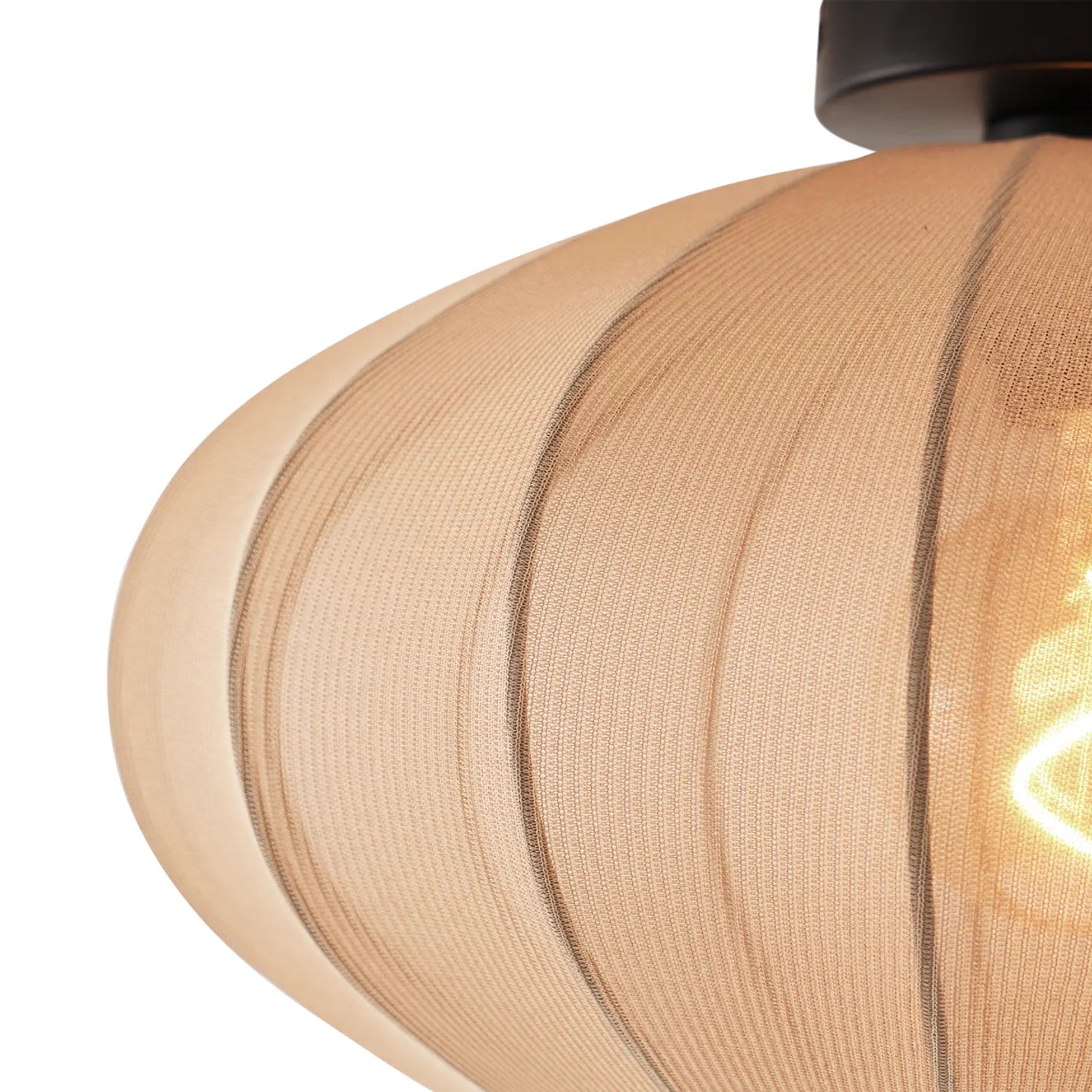 Japandi plafondlamp Bida bruin in woonkamer