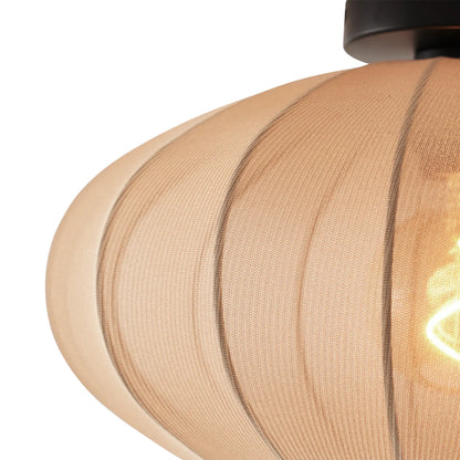 Japandi plafondlamp Bida bruin in woonkamer