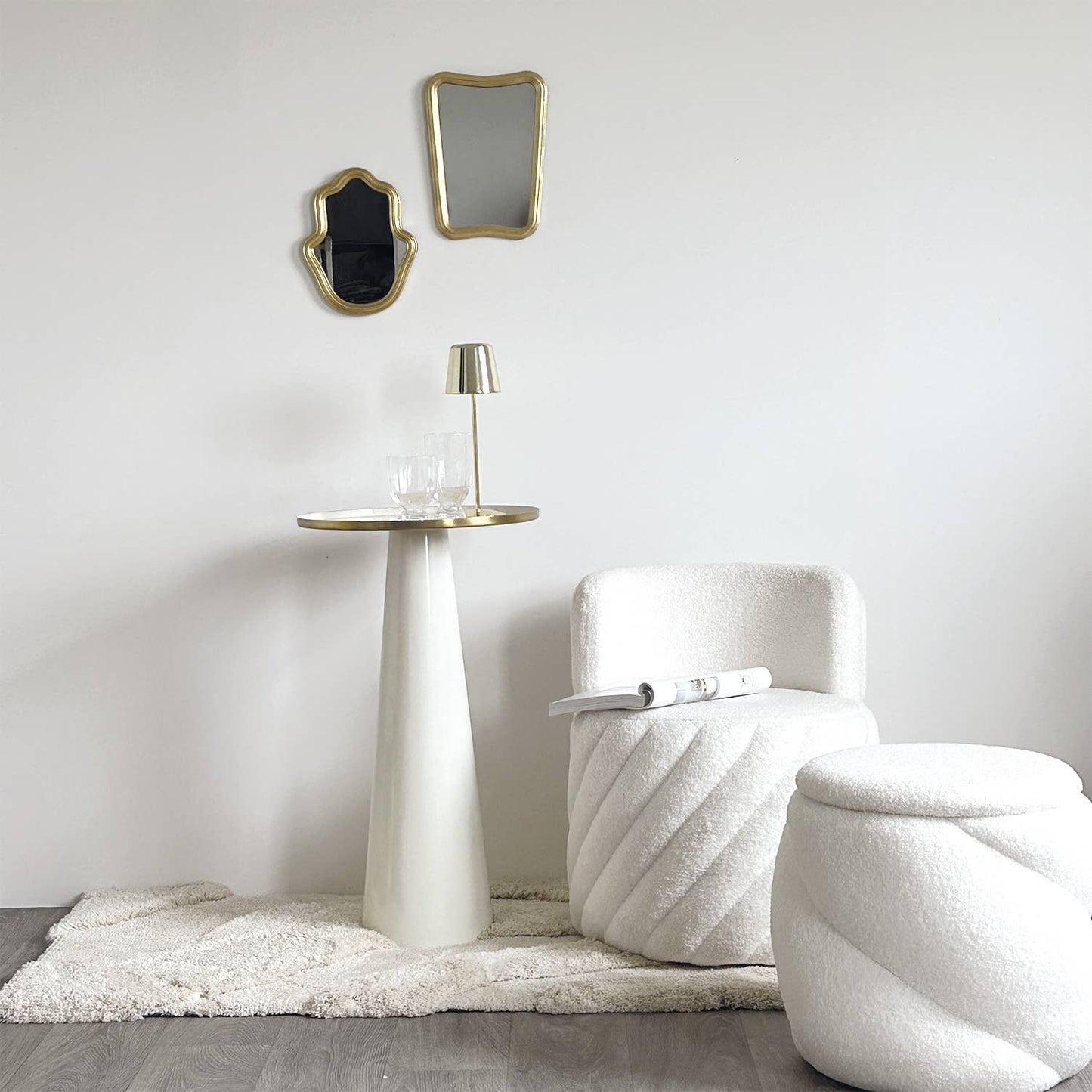 Japandi Draaistoel Alex - Teddy Wit