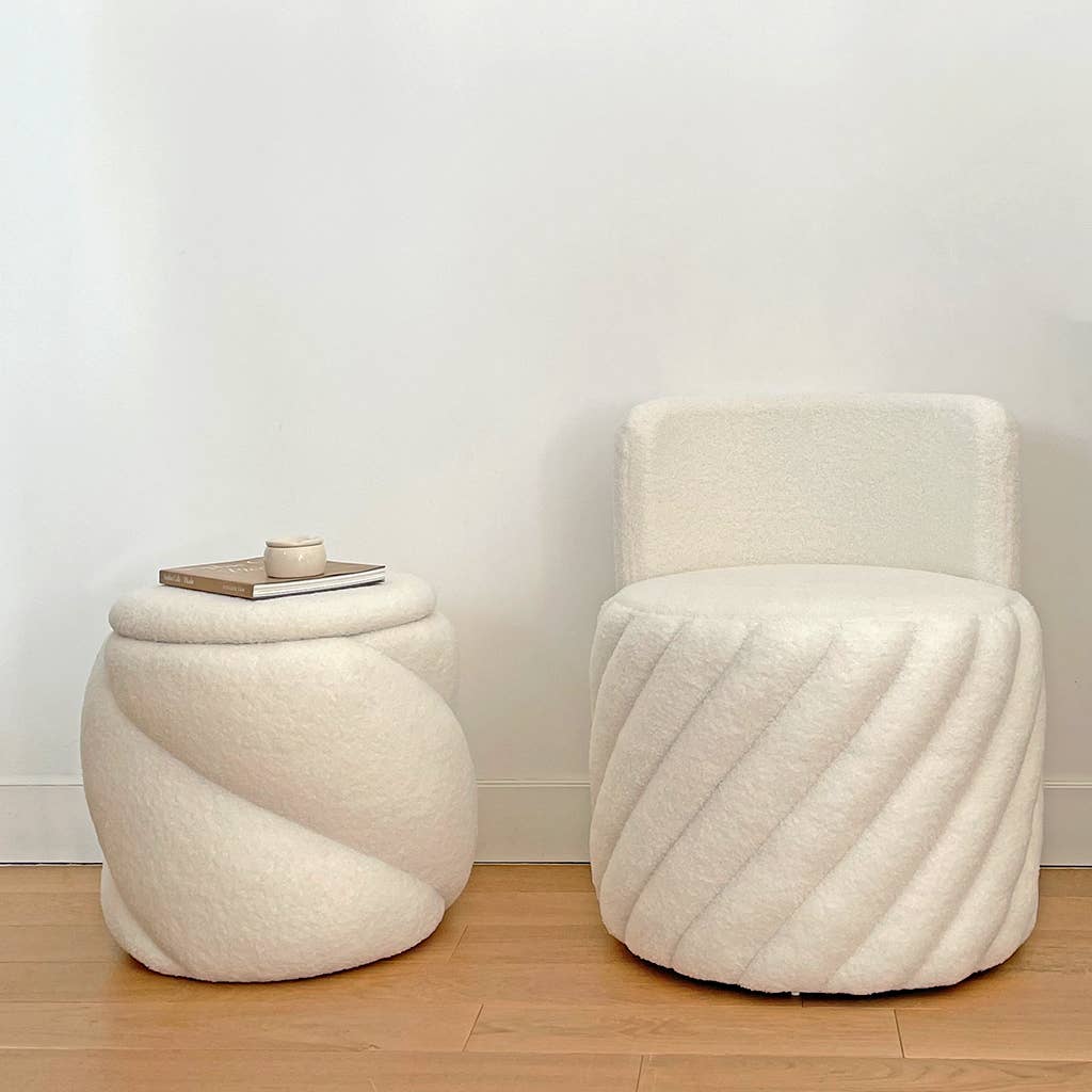 Japandi Draaistoel Alex - Teddy Wit