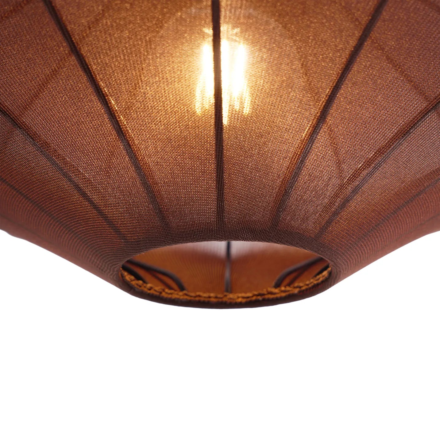 Japandi hanglamp Plu bruin lichteffect warm