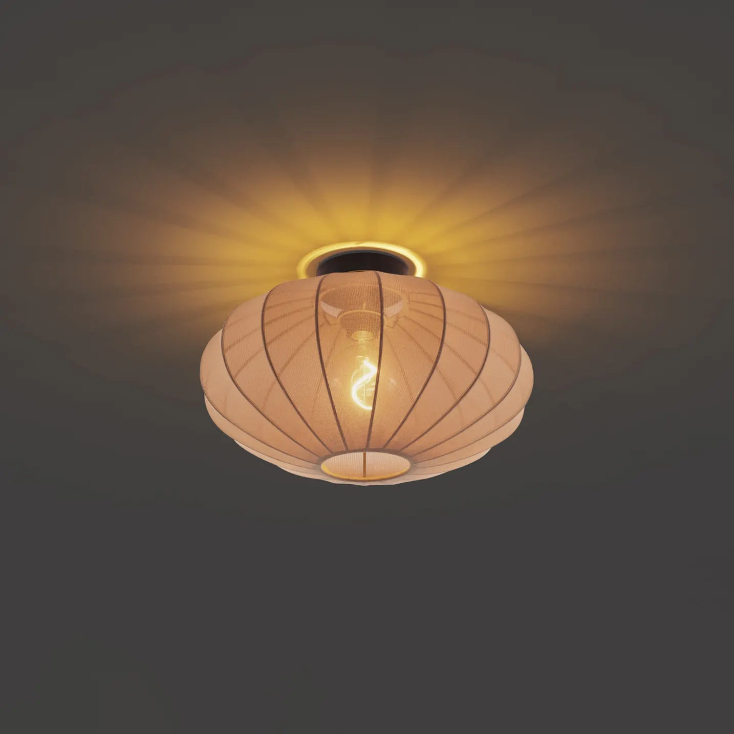 Japandi plafondlamp Bida bruin close-up textuur