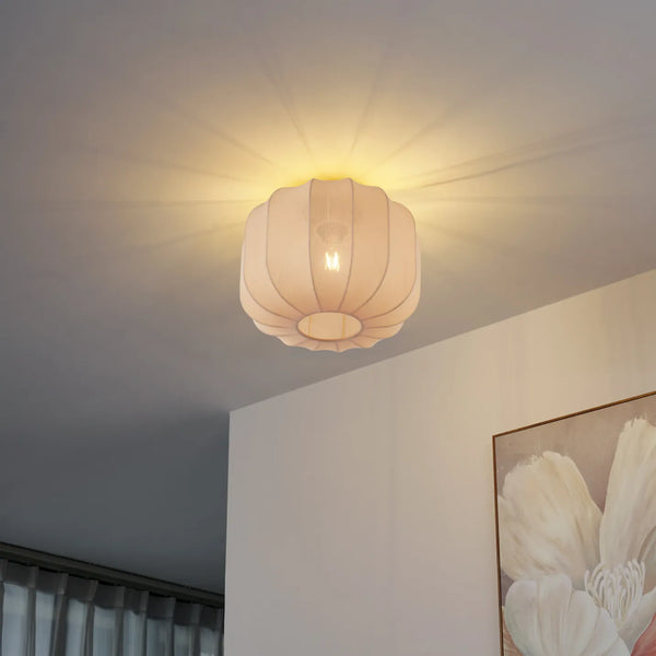 Japandi plafondlamp Pluni goud beige bolvormige kap
