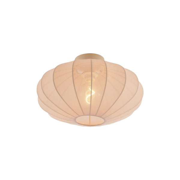 Japandi plafondlamp Bida beige detail stoffen kap