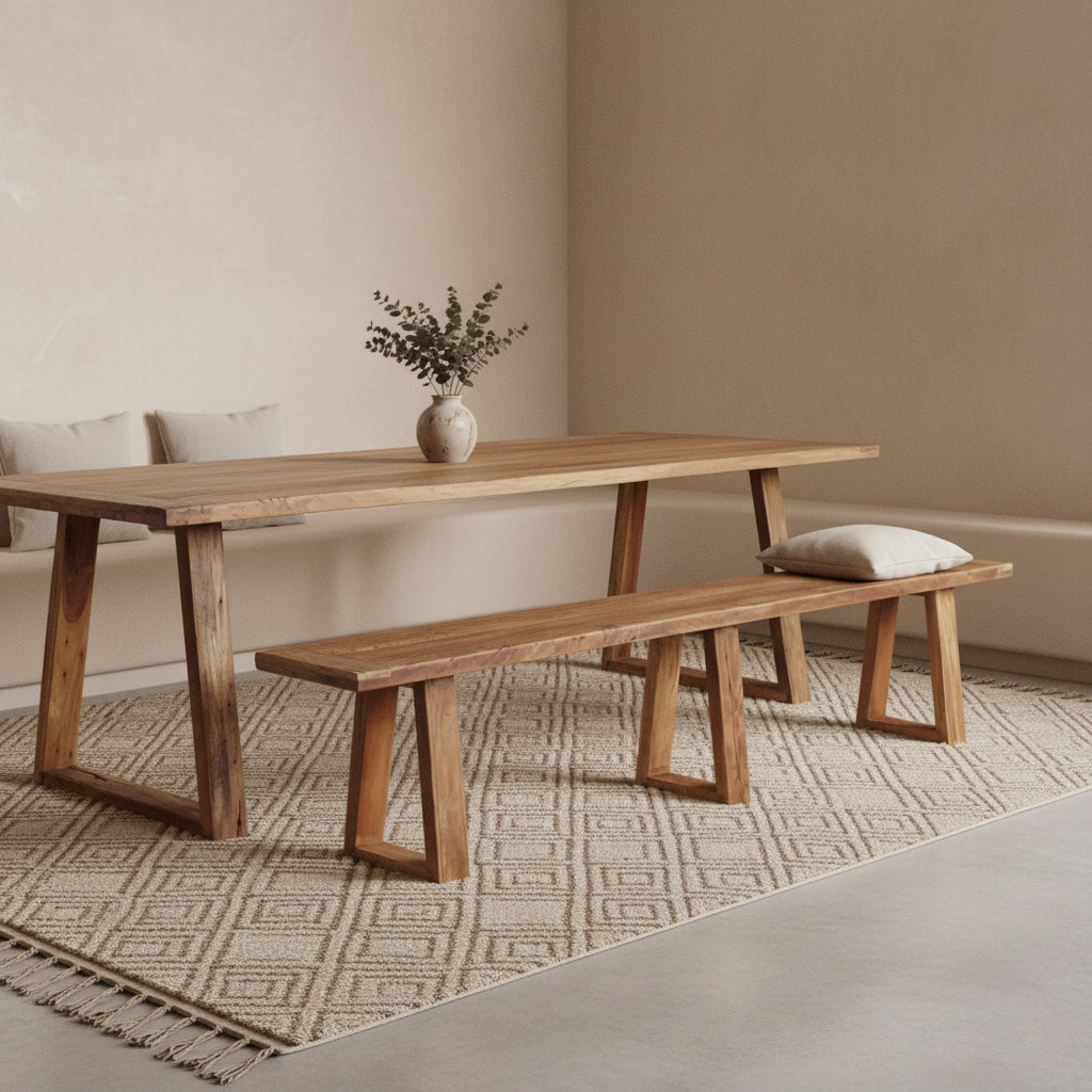Teakhouten Eetkamerbank Farmwood 200cm - Eetkamerbank - afbeelding 2
