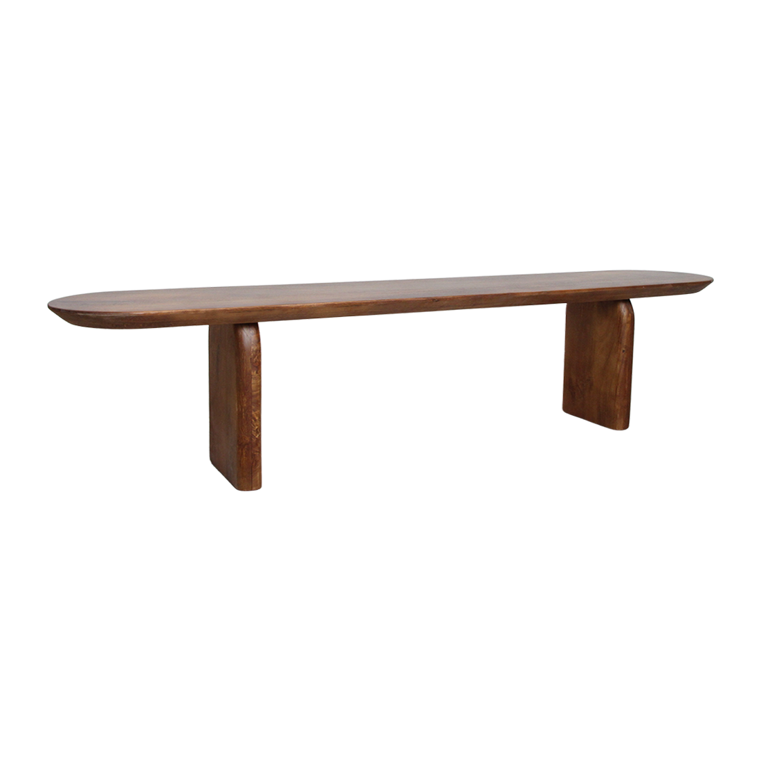Eetkamerbank Bullnose Bruin Mangohout 200cm - Eetkamerbank - afbeelding 3