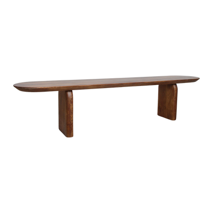 Eetkamerbank Bullnose Bruin Mangohout 200cm - Eetkamerbank - afbeelding 3