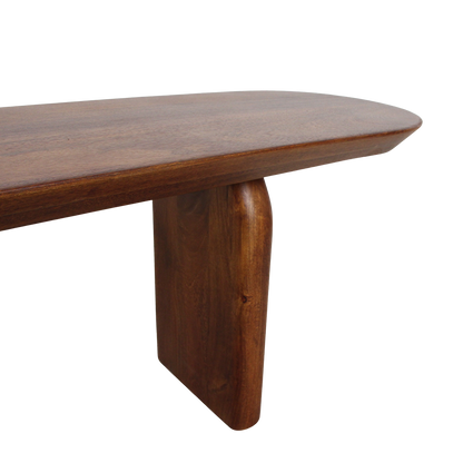 Eetkamerbank Bullnose Bruin Mangohout 240cm - Eetkamerbank - afbeelding 7