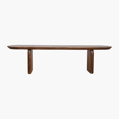 Eetkamerbank Bullnose Bruin Mangohout 240cm - Eetkamerbank - afbeelding 9