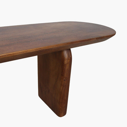 Eetkamerbank Bullnose Bruin Mangohout 180cm - Eetkamerbank - afbeelding 6