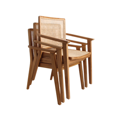 Set van 2 Eetkamerstoelen Nova Teak - Eetkamerstoel - afbeelding 9