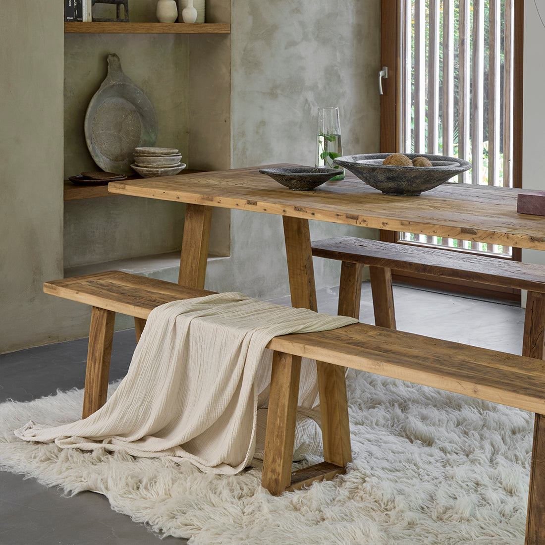 Teakhouten Eettafel Farmwood 240cm - Eetkamertafel - afbeelding 4
