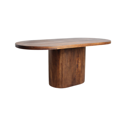 Bullnose Oblong Mangohouten Eettafel Ovaal - 180 cm - Eetkamertafel
