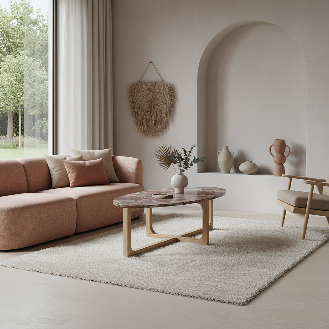 Marmeren Salontafel Ovaal Bizar - Salontafel - afbeelding 8