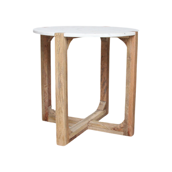 Bijzettafel Marmer Wit - Bijzettafel