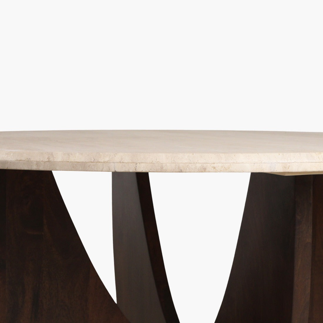 Ronde Eetkamertafel Travertin Ronde Bruin Onderstel Ø120cm - Eetkamertafel - afbeelding 4