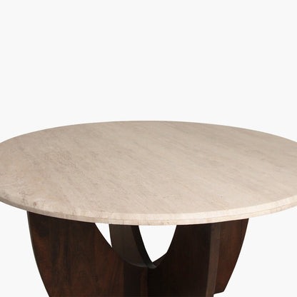Ronde Eetkamertafel Travertin Ronde Bruin Onderstel Ø120cm - Eetkamertafel - afbeelding 7