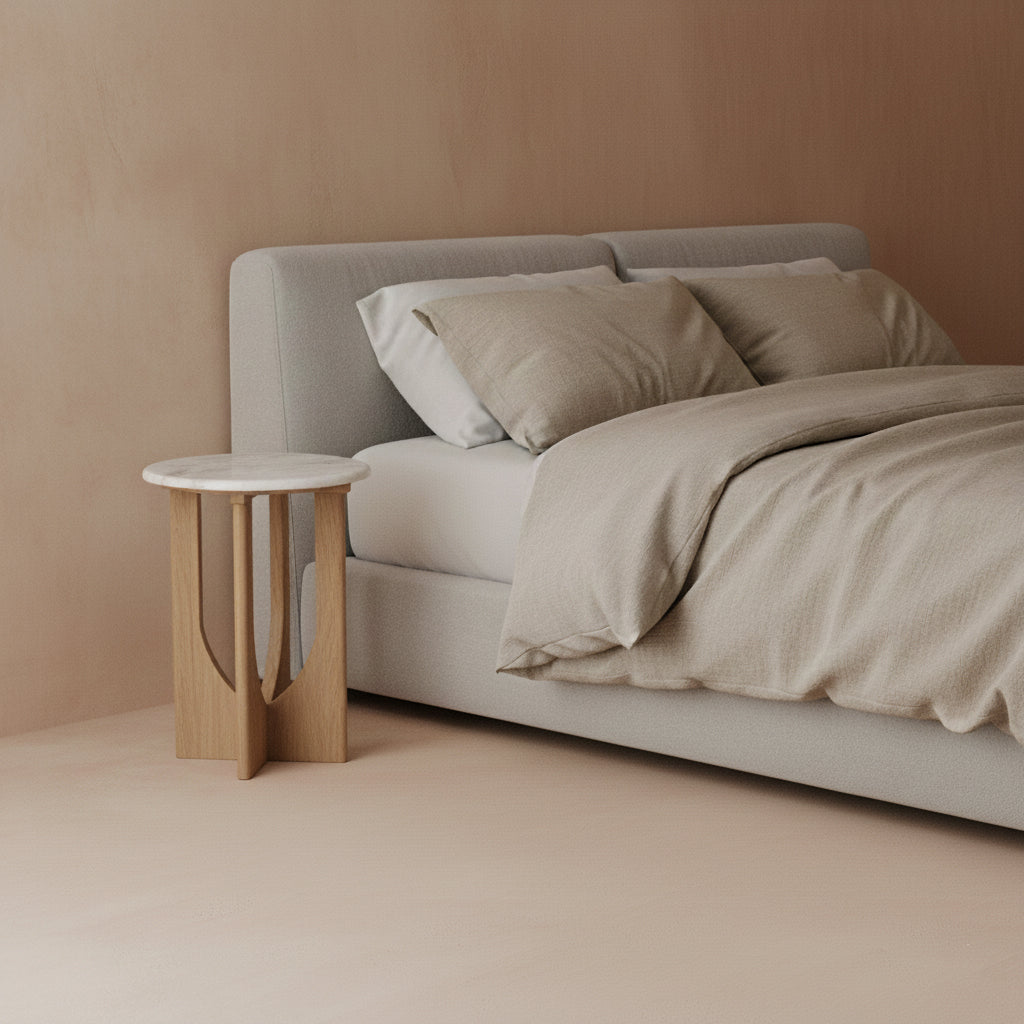 Kuching Bijzettafel Marmer Wit - Bijzettafel - afbeelding 4