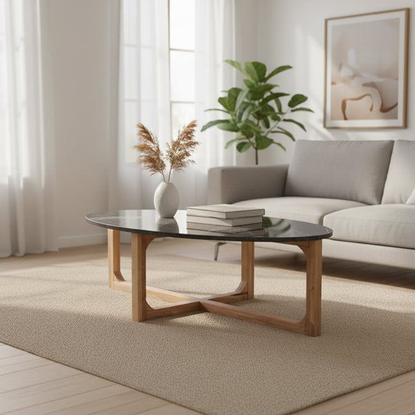 Salontafel Marmer Ovaal Groen - Salontafel - afbeelding 2