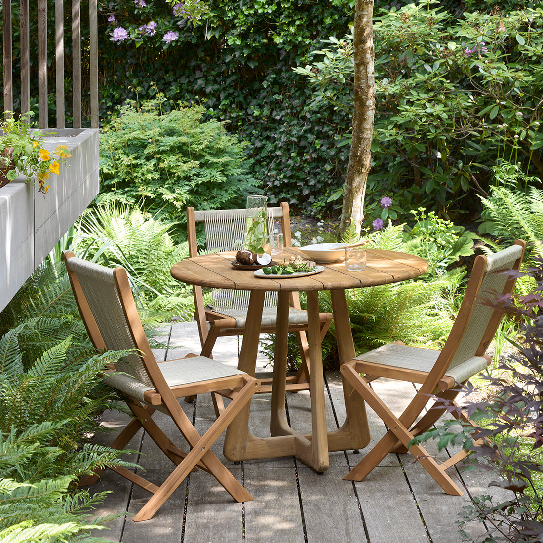 Ronde Eetkamertafel Verano Teakhout Outdoor Ø100cm - Eetkamertafel - afbeelding 2